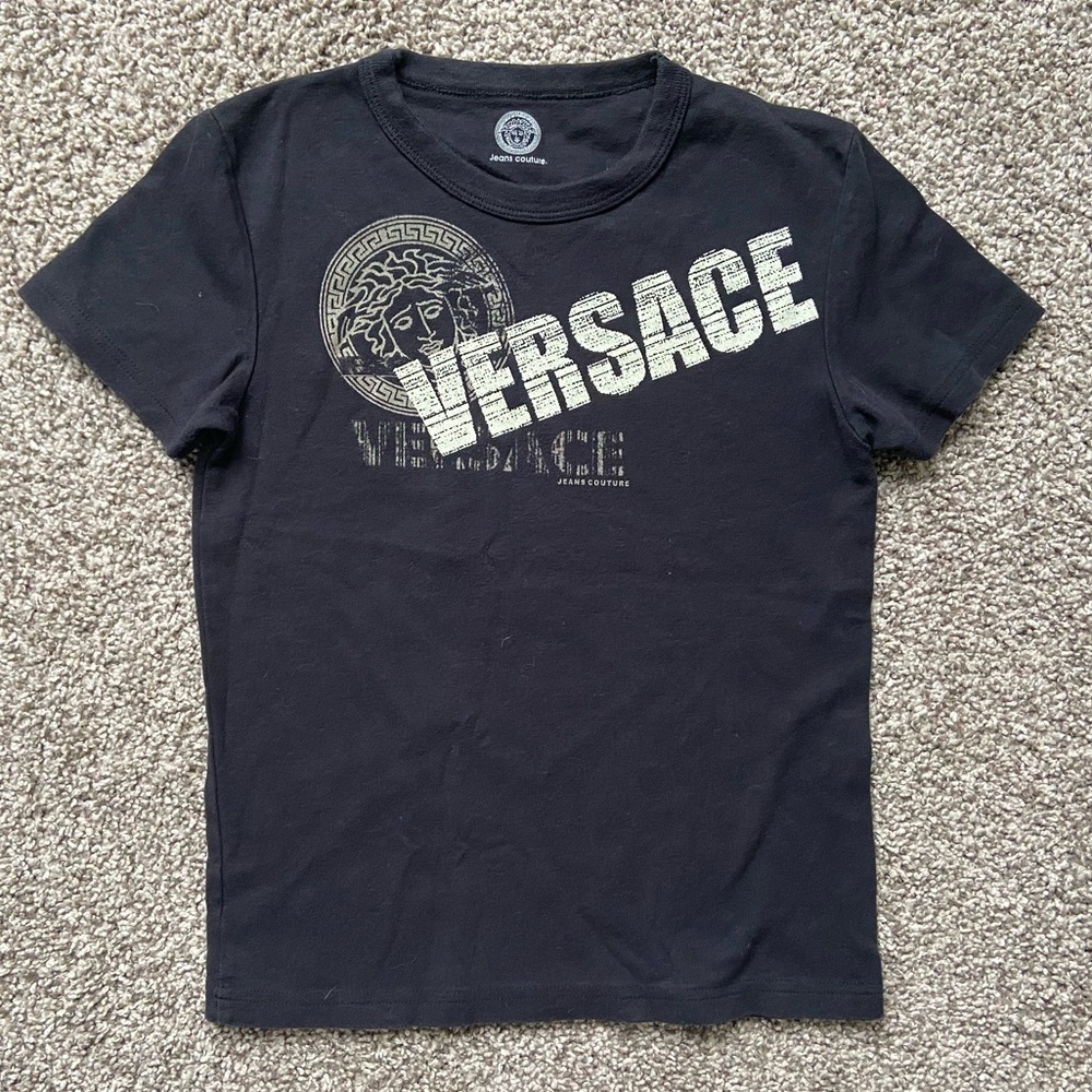 Versace jeans crop tee size small/xsmall